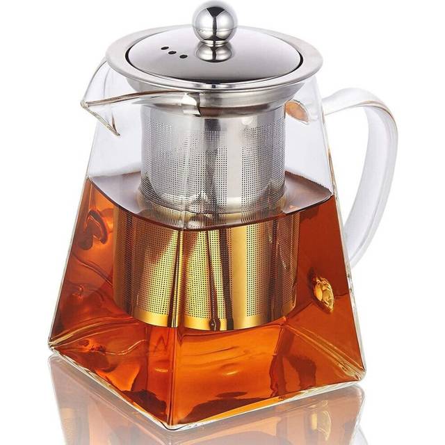 Glass Teapot with Removable Infuser & Handle, Glass Tea Pots Tea Pot for Loose Tea, Teapot with Strainer 750Ml