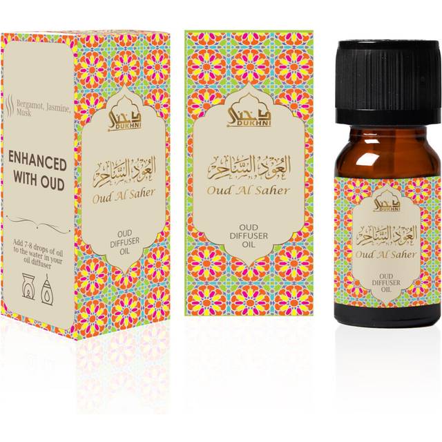 Oud Diffuser Oil, Oud Al Saher by Dukhni | 3 x 10ml Arabic Oil for diffuser & humidifier | 100% Pure Halal, Oudh Essential Oil Blend | Relax with home