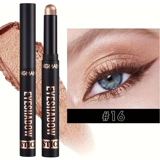 (16#) Eye Shadow Stick Waterproof Eyeshadow Stick Long Lasting Shimmer Glitter Eyeshadow Crayon Pigmentation Makeup Eyeshadow Pencil
