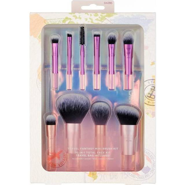 Mini Brush Kit, Makeup Brushes For Eyeshadow, Highlight, Contour, Powder, & Concealer, Mini Sized Travel Brushes & Makeup Bag, Syntheti