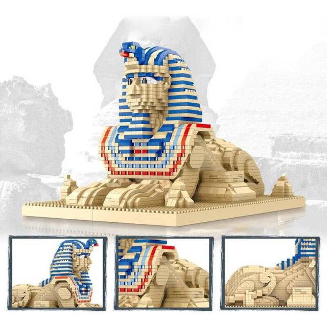 8195 World Architecture Egypt Pharaoh Sphinx Desert Monster Diy Mini Diamond Blocks Bricks Building Toy For Children No Box
