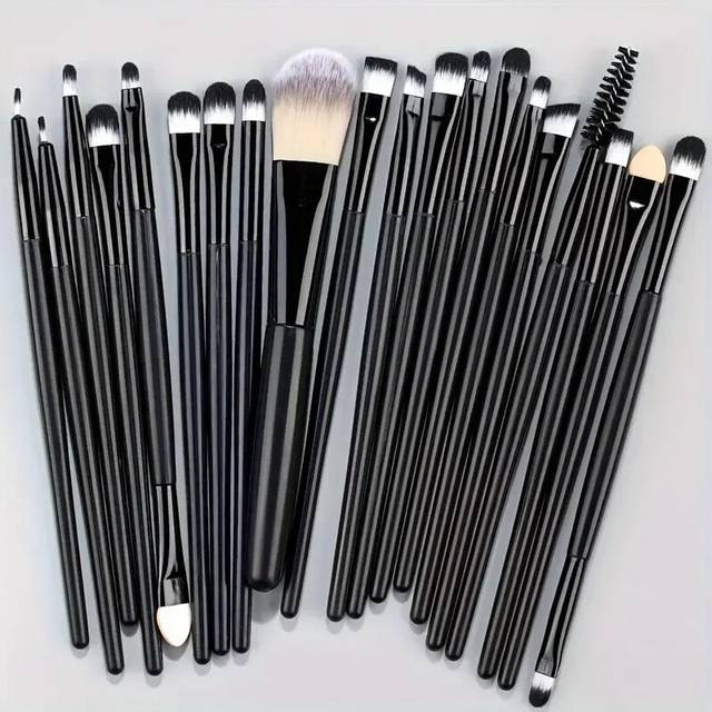 (20PCS-BK) Makeup Brush Set Eyeliner Brush Blending+Free Gift