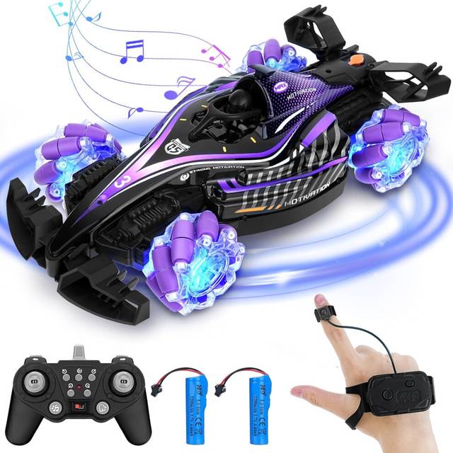 Hand Gesture Sensing RC Stunt Car with Light Spray & Sound, 2.4Ghz 360 Rotation 4WD RC Drift Car High Speed RC Race Car