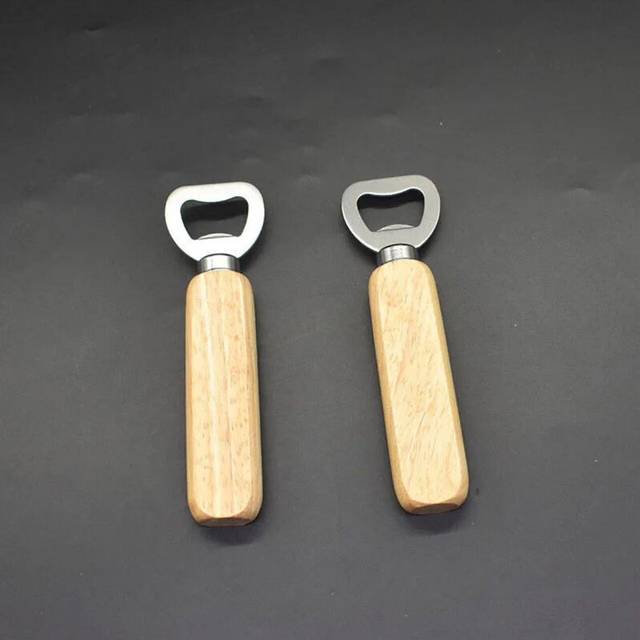 10Pcs Wood Wine Bottle Opener Stainless Steel Bottle Opener Wood Handheld Heavy Duty Bartender Bottle Openers