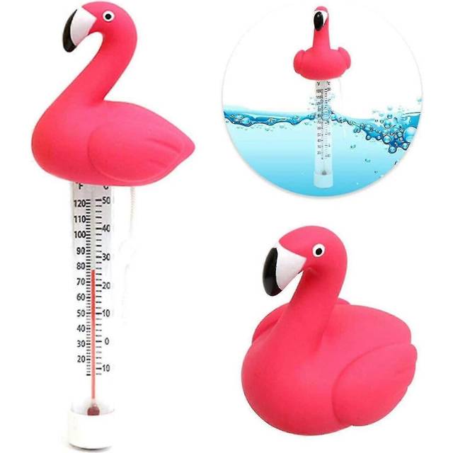 (As show, One size) Floating Pool Thermometer Swimming Pool Thermometer Floating Flamingo Water Thermometer, For All Outdoor And Indoor Swimming Pools
