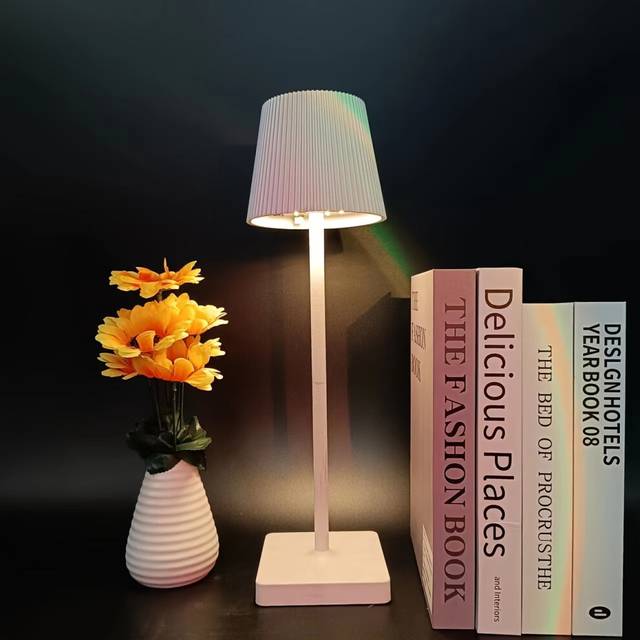 (Wrought Iron Feet White) Nordic Wrought Iron Desk Lamp with Stepless Dimming and Touch Control - Perfect for Bedroom, Restaurant, Bar, and Outdoor Pa