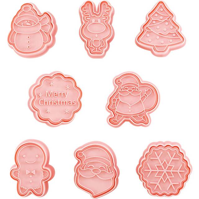 Christmas Cookie Cutter Set, 8 Christmas Cookie Diy Baking Tools, Christmas Cartoon Fun Cookie Moulds