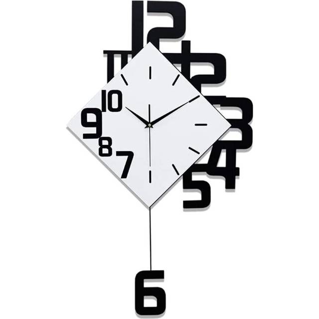 Large Wall Clocks for Living Room Decor Silent Pendulum Wall Clocks Battery Operated Non-Ticking for Home Decorative
