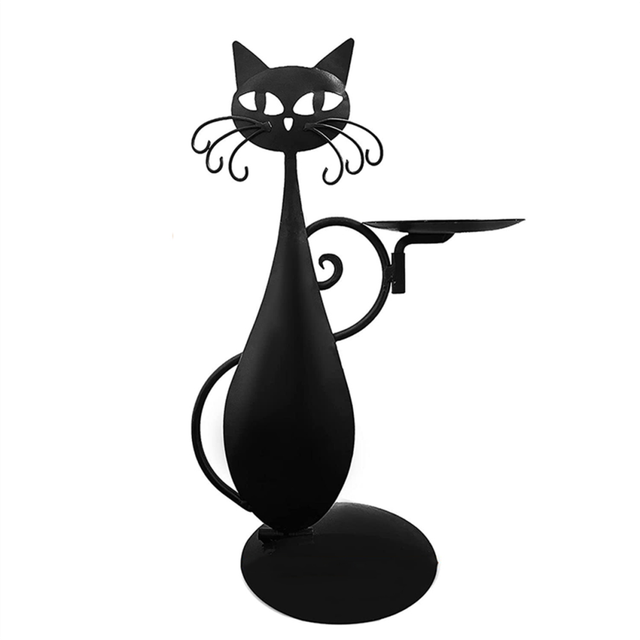CAT Candle Holder Vintage Candlestick Desktop Stand Decor