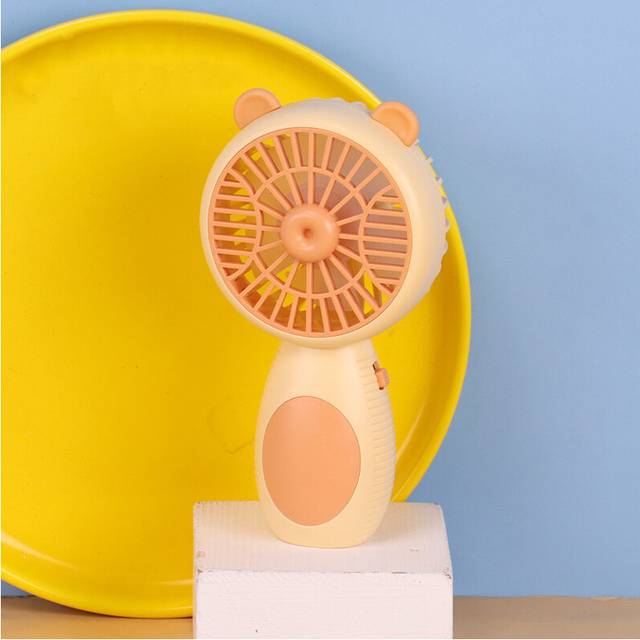 (Yellow) Small Handheld Fan Usb Charging Powerful Breeze Cooling Portable Five Blades
