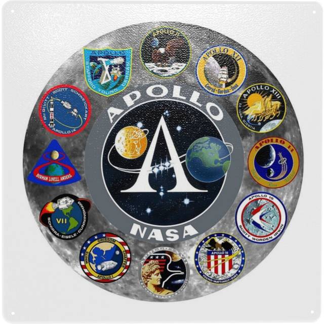"(Apollo Mission Composite Logo=10561) Metal Tin Sign 12x12"" Wall DÃ©cor Cafe Bar Beer Pub Signs Christmas Gift"