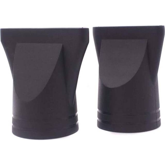 2PCS Non-universal Black Plastic Salon Barber Shop Hair Dryer Nozzle Replacement Narrow Concentrator Winde Mouth Replacements Blow Flat Hair Drying