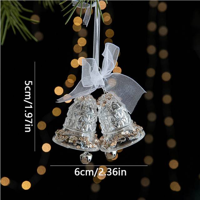 (16) Acrylic Crystal Christmas Tree Ornaments Star Snowflake Bell Elk Hanging Pendants Christmas Decoration