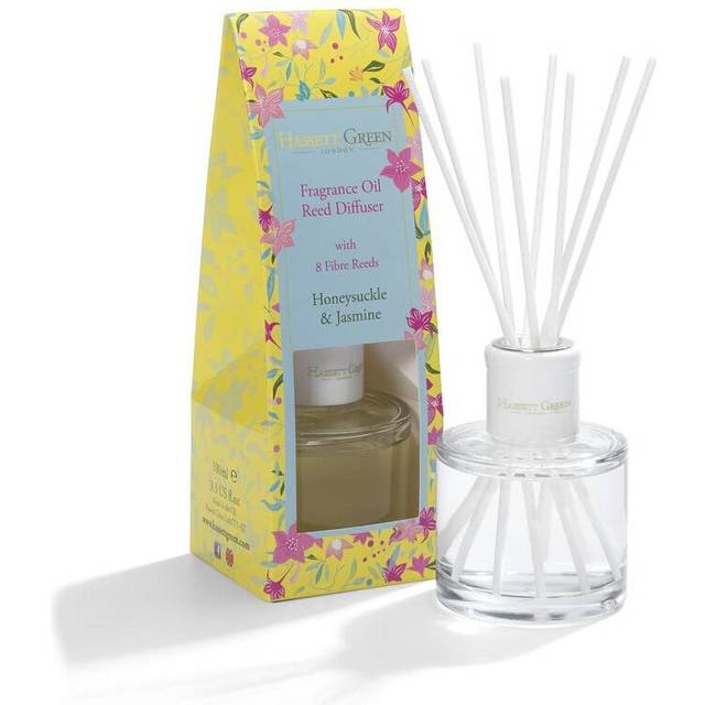 Fragrance Oil Reed Diffuser - 100ml Glass Bottle with 8 Fibre Reeds - Honeysuckle & Jasmine