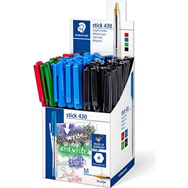 Staedtler Stick 430 MS CP5 Ballpoint Pen Medium - Assorted Colours (Box of 50)