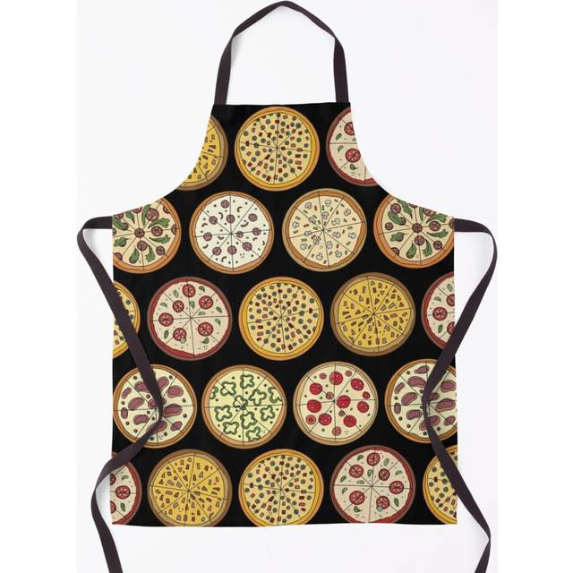 Happy and Fun Pizza Pattern Grill Aprons for Kitchen BBQ Chef