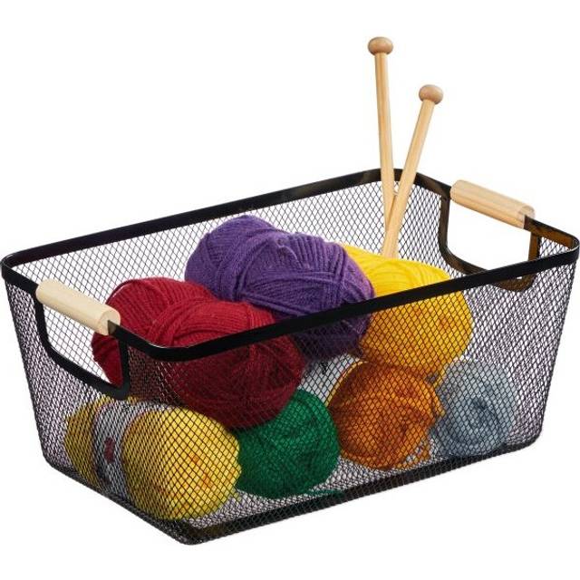 Round wire basket with handle
