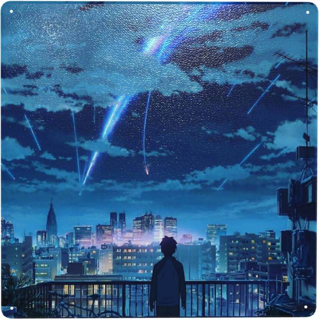 "(Kimi No Na Wa Your Name Taki Stars Balcony =839) Metal Tin Sign 12x12"" Wall DÃ©cor Cafe Bar Beer Pub Signs Christmas Gift"
