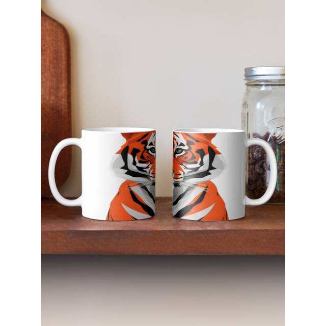 (Tiger Head Digital Art-5925) Coffee Mugs 11oz The number fifteen (15) in light blue green Ceramic Mug Cute Novelty Christmas Gifts