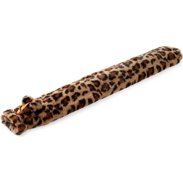 Extra Long 2 Litre Hot Water Bottle w Leopard Print Faux Fur Cover
