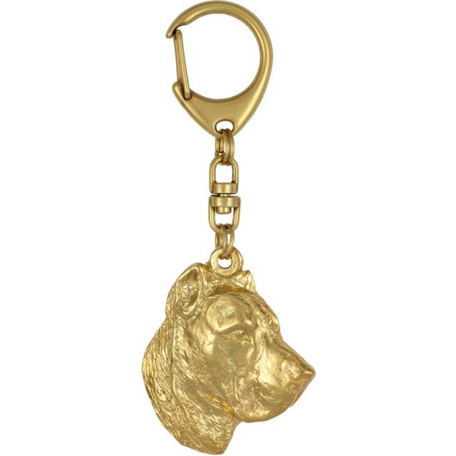 Presa Canario, Dogo Canario, Canary Mastiff - Gilded key ring with dog, handbag decoration, luxury accessory by Art-Dog brand