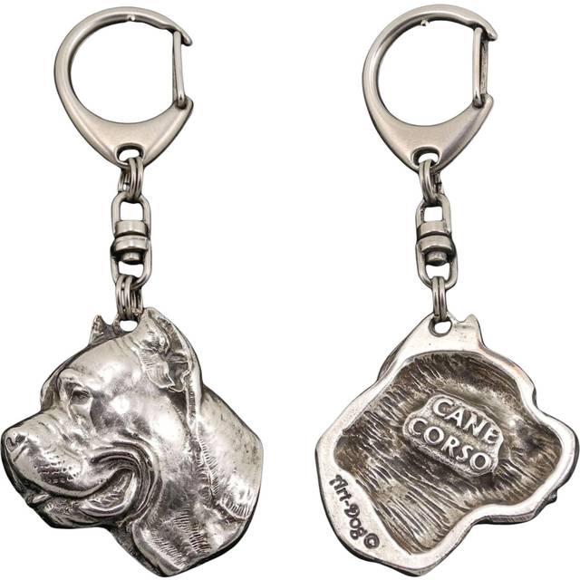 Cane Corso, Italian Cane Corso - Silver-plated key ring with a dog in a gift box, handbag decoration, backpack pendant by Art-Dog brand silver