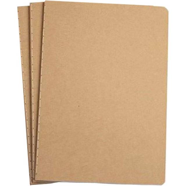 3 Pcs A5 Sketch Notebooks Blank Sketch Books Brown Kraft Cover Starter Sketchbook 80GSM Paper Sketch Pad for Travelers Journal