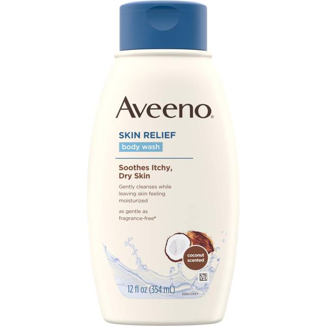 Aveeno Skin Relief Gentle Scent Body Wash For Sensitive Skin, Nourishing Coconut, 12 Fl. Oz