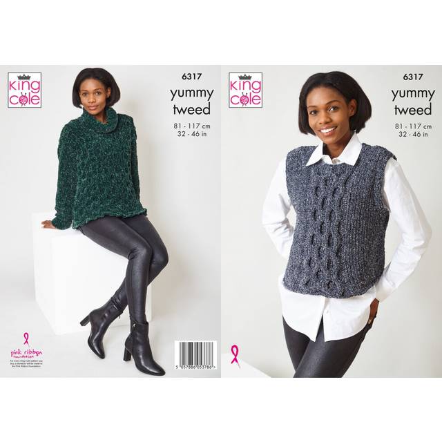 Sweater and Tank Top in King Cole Yummy Tweed (6317)