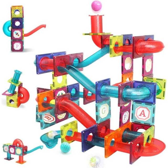 Magnet 105pcs Marble Run Speedy Magnetic Tiles Tra Building Blos Interactive
