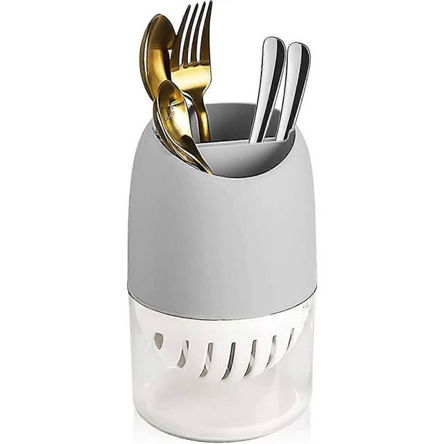 (As show, One size) utensil holder - multifunctional cutlery holder with drainer caddy and water basin - divided kitchen utensils holder with knife sl