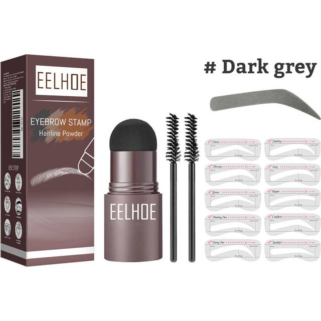 (Dark gray suit) Eyebrow Seal Mold Eyebrow Drawing Magic Tool Lazy Eyebrow Waterproof Sweat-proof Hairline Powder