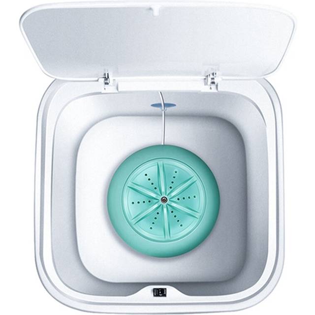 Ultrasonic Turbo 10L Automatic Electric Roller Mini Washing Machine Portable Quick Clean Washing Tool(Macaron Blue)