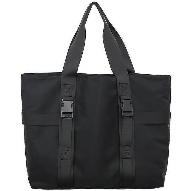 (black, One size) Large capacity mens work bag handbag fashion trend casual shoulder bag men and women commuting large tote bag