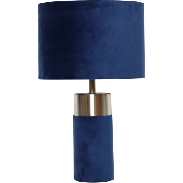 Modern navy blue velvet 42cm table lamp bedside lamp retro velour design light