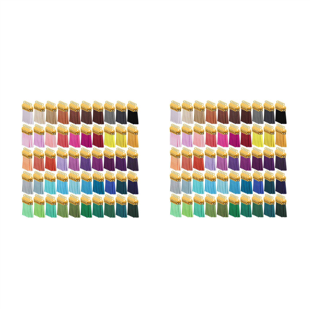 500 Pieces Keychain Tassels Bulk Colored Leather Pendants for DIY Keychain and Craft, 50 Colors