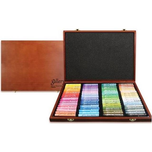 Mungyo Gallery Soft Oil Pastels Wood Box Set Of 72 - Assorted Colors (mopv-72w)