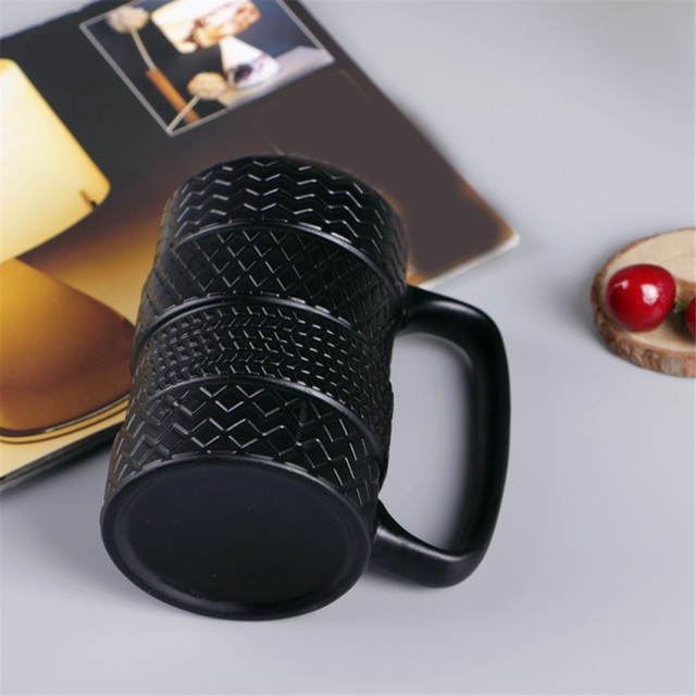 Funny Ceramic Tire Mugs 500ML Capacity Coffee Mug Breakfast Cereal