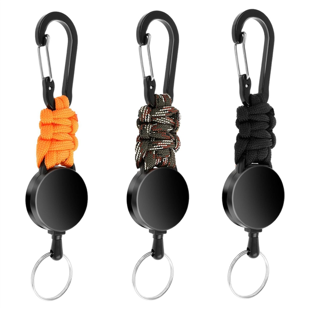 3Pack Retractable Keychain Heavy Duty Lanyard Badge Holder Clip Key Ring