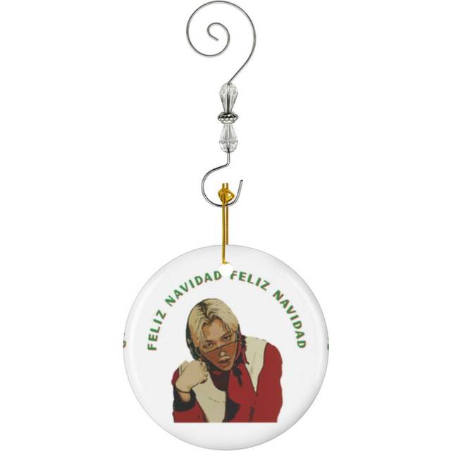 (Feliz Navidad Stray Kids Christmas EveL-5377) Christmas Ornaments Ceramic Charm with Hook Crystal Handmade Xmas Tree Decorations KeepsakeÂStocking S