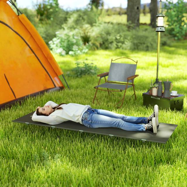 Outsunny Lightweight Camping Cot Portable Compact Sleeping Bed w/ Carry Bag