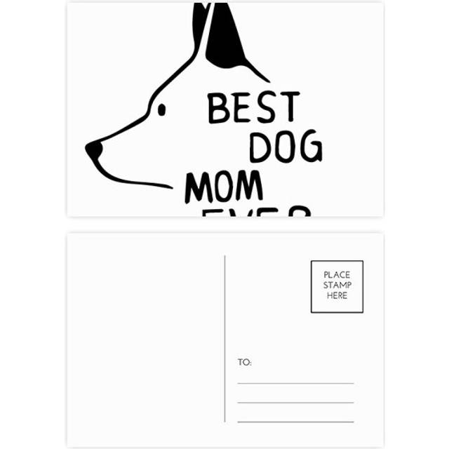 Best Dog Mom Ever Quote DIY Design Postcard Set Birthday Mailing Thanks Greeting Card