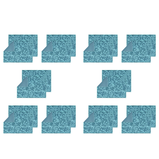20 Pack Dish Drying Mat Absorbent Machine Washable Mats for Kitchen Counter Large (Blue Vine)