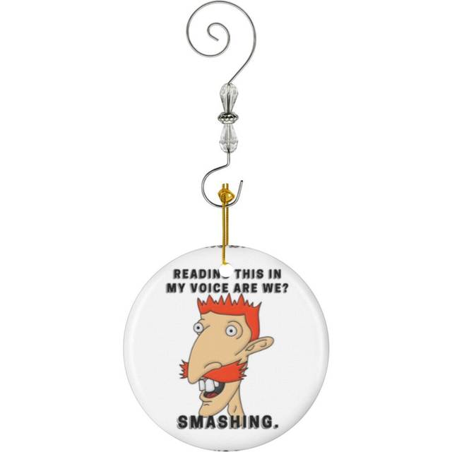(Wild Thornberrys Nigel Thornberry SMASHING 90s Retro Design Cartoon-10181) Christmas Ornaments Ceramic Charm with Hook Crystal Handmade Xmas Tree Dec