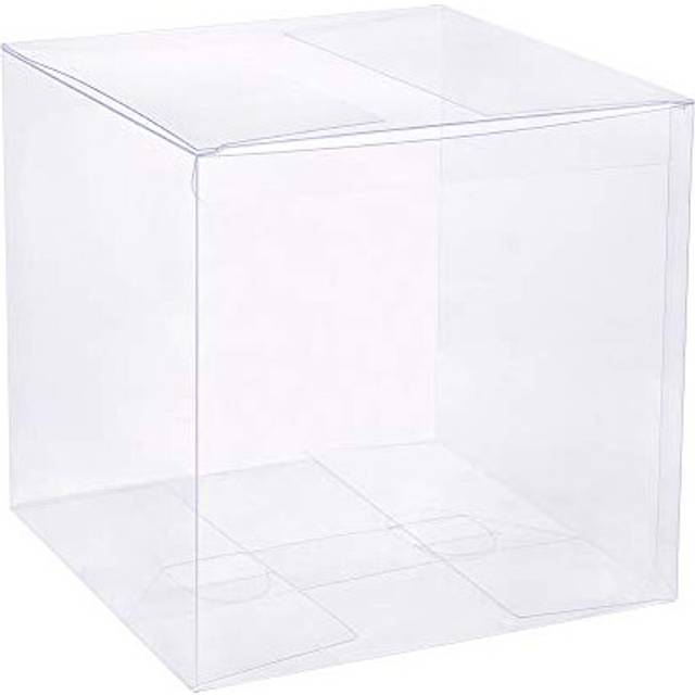 BENECREAT 10PCS Clear Wedding Favour Boxes 14x14x14cm Square PVC Transparent Gift Boxes for Candy Chocolate Birthday Party Gift Wrapping