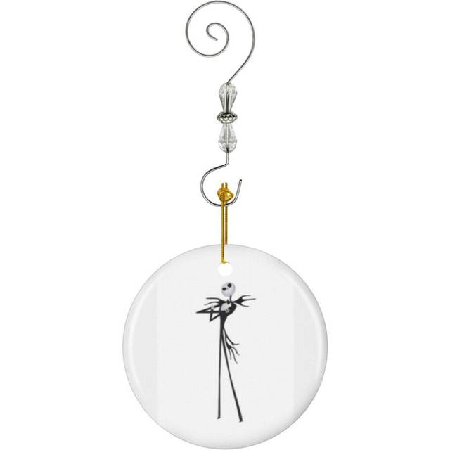 (De-Su Art - Nightmare Before Xmas-7158) Christmas Ornaments Ceramic Charm with Hook Crystal Handmade Xmas Tree Decorations KeepsakeÂStocking Stuffer