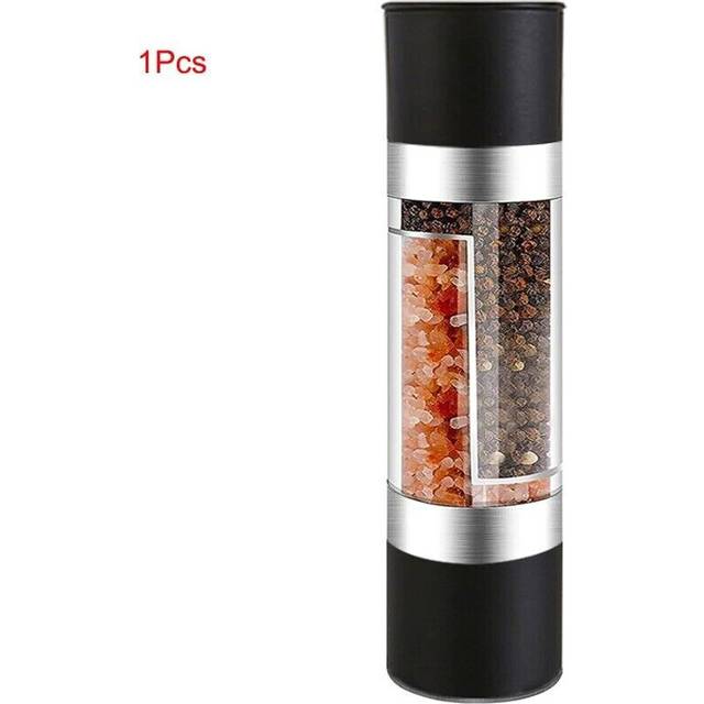 Premium Steel/Plastic Salt and Pepper Grinder Shaker Mill Vintage Glass Bottle-Plastic shell