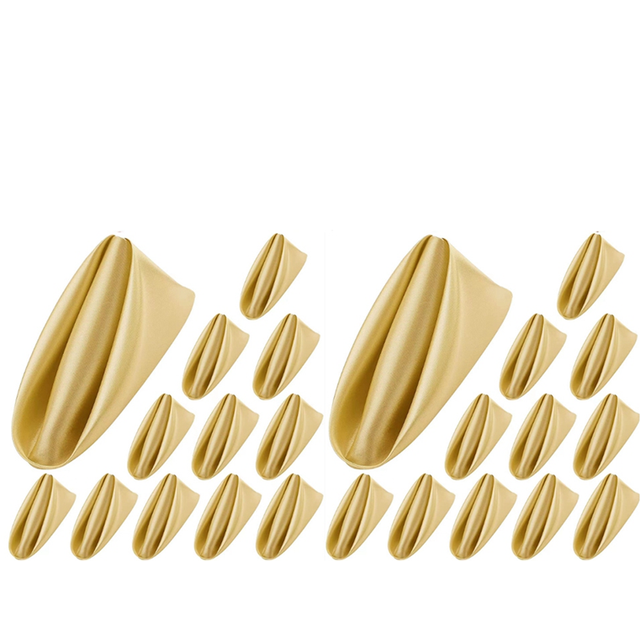 24PCS Satin Napkin Soft Table Napkins for Dinner Deco Gold