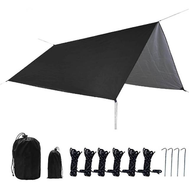 (Colour, One size) 10 x 10 FT Sail Canopy Waterproof Rain Fly Sun Shade UV Resistant Heavy Duty Sand Sunshade With Pegs Rope Storage Bag for Outdoor P