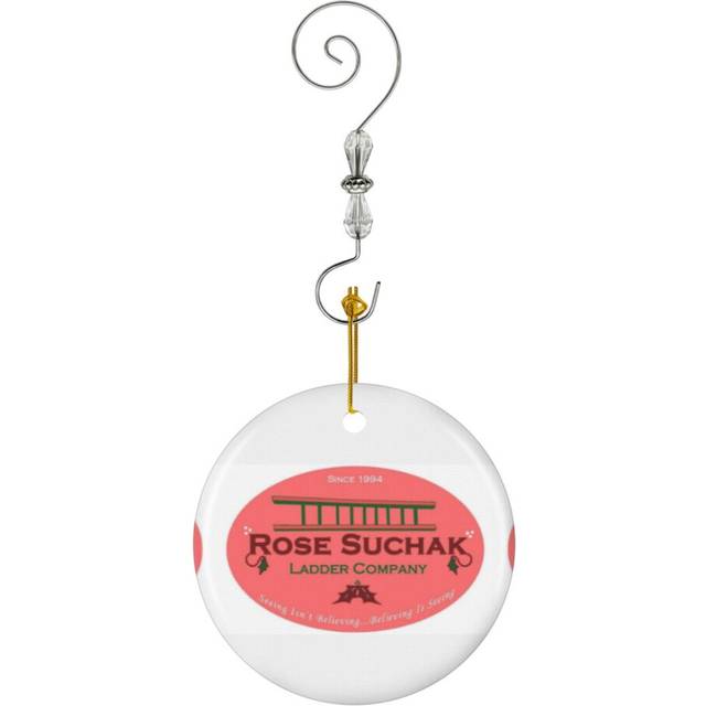 (Arose Such A Clatter (Rose Suchek Ladder) Ink-10042) Christmas Ornaments Ceramic Charm with Hook Crystal Handmade Xmas Tree Decorations KeepsakeÂSto